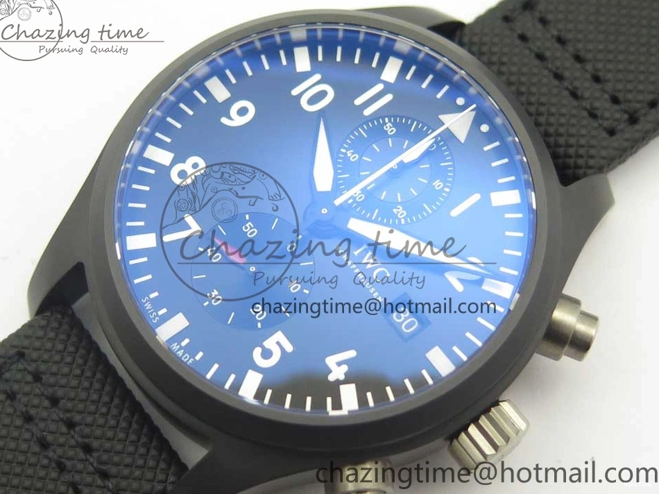 MIROTIME 1231 Modern PILOT IW389001 ZF 1:1 Best Edition Ceramic Case Black Dial on Nylon Strap A7750 (Same Function As Genuine) 7158